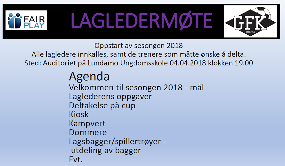 Lagledermøte